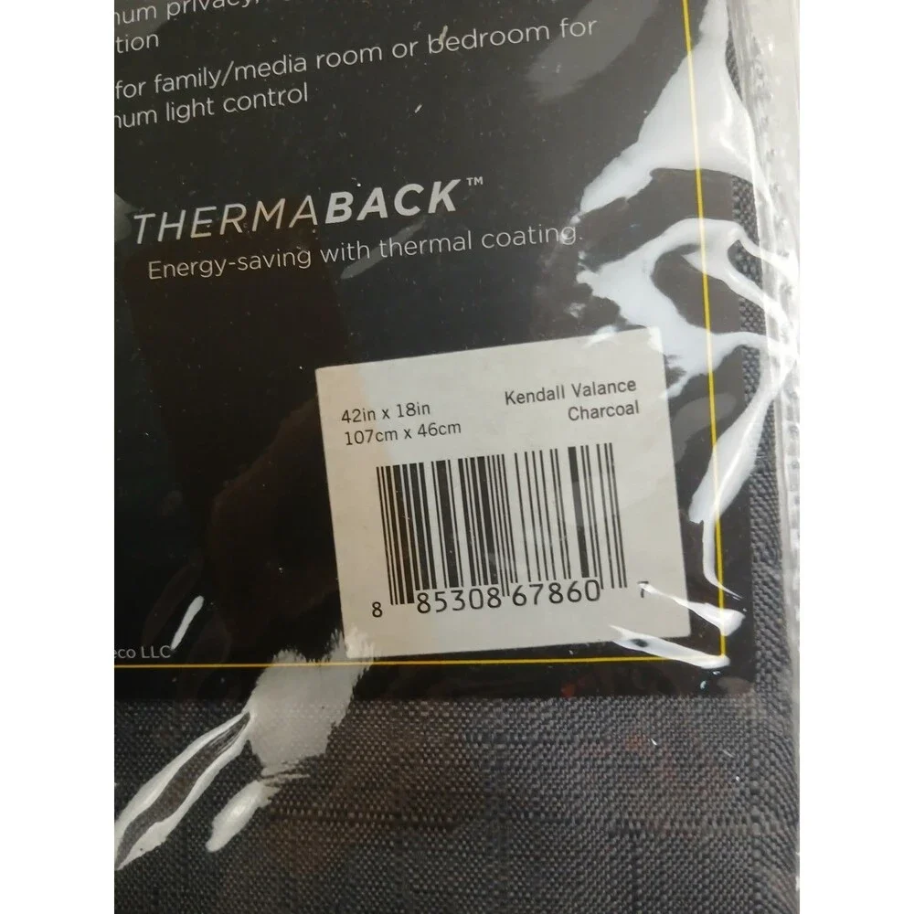 NEW Eclipse Blackout 42 x 18 Tab Top single curtain panel 'Charcoal' #CT21